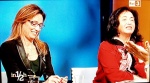Ilaria Cucchi, Lucia Uva (d) e il segretario generale del Sindacato Autonomo di Polizia, Gianni Tonelli, durante la trasmissione 