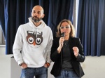 COMERIO MAX LAUDADIO IN VISITA DAGLI STUDENTI DELLA SCUOLA MEDIA DI COMERIO ALA SALA POLIVALENTE