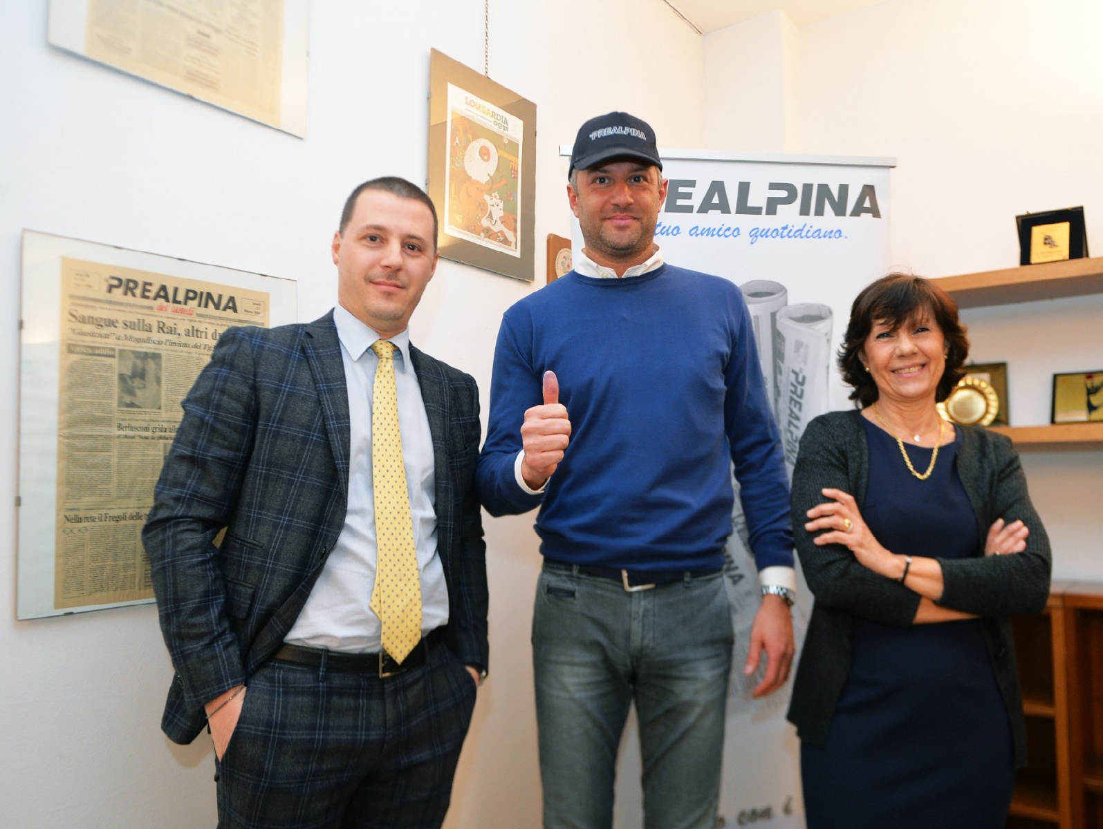 VARESE PRESENTAZIONE RALLY DEI LAGHI 2018 SEDE PREALPINA NELLA FOTO FILIPPO PENSOTTI CON DOTT DAVIDE FERRARIO E SIGNORA DANIELA BRAMATI