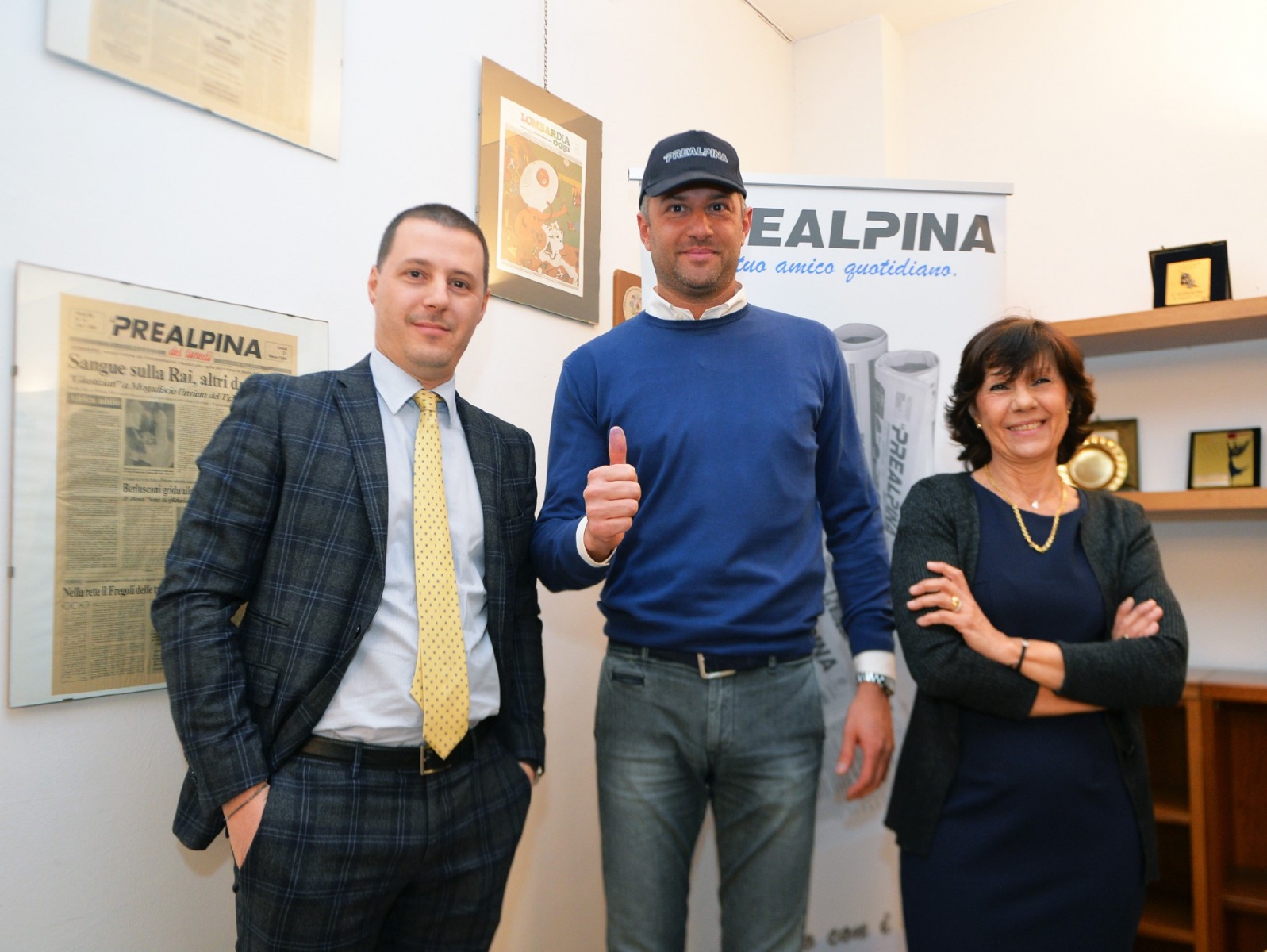 VARESE PRESENTAZIONE RALLY DEI LAGHI 2018 SEDE PREALPINA NELLA FOTO FILIPPO PENSOTTI CON DOTT DAVIDE FERRARIO E SIGNORA DANIELA BRAMATI
