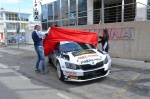 Filippo Pensotti e Miss Rally dei Laghi 2019, Greta Beraldo, svelano la Skoda Fabia R5 griffata Prealpina