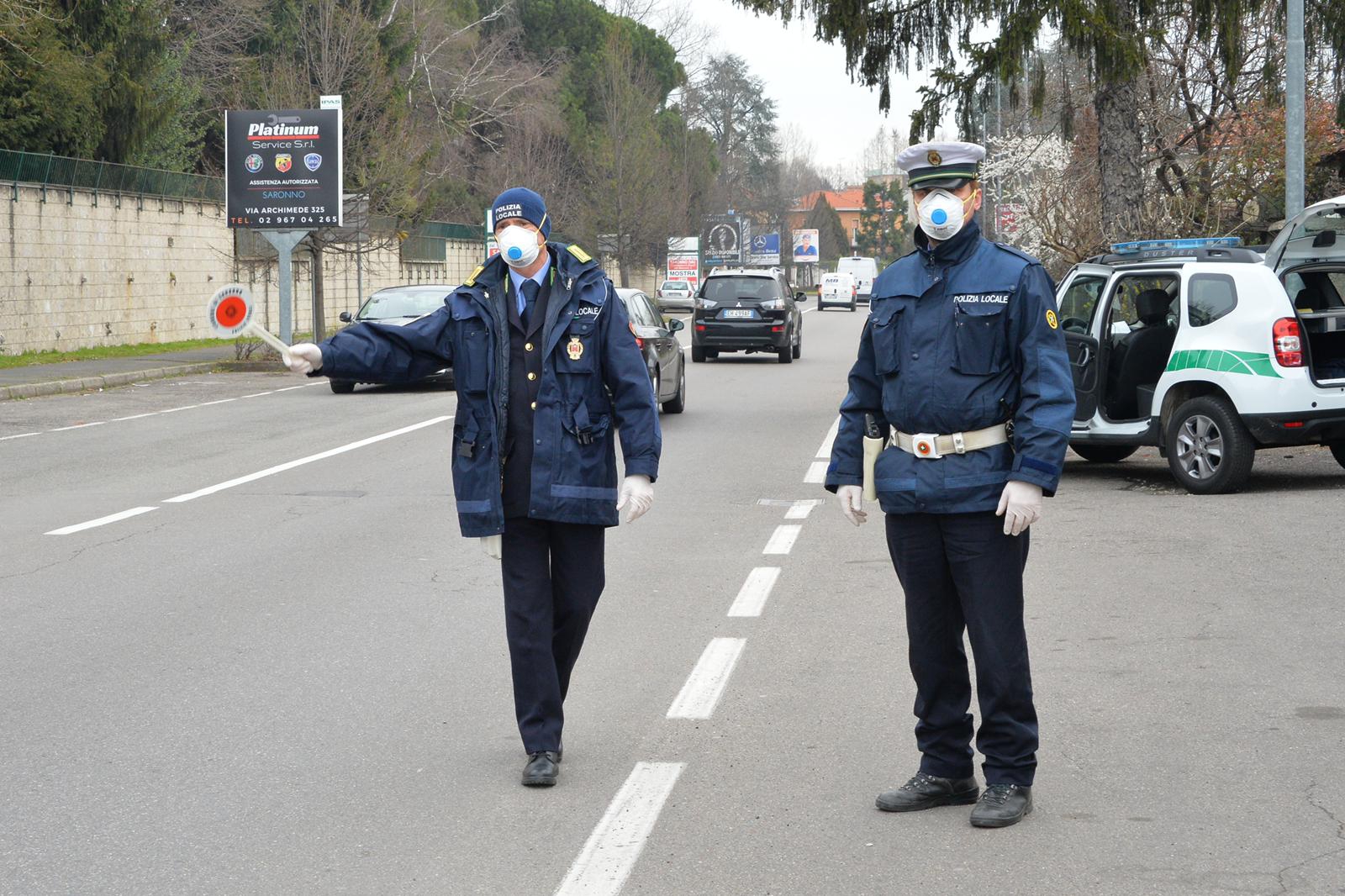 Saronno polizia locale controlli auto coronavirus