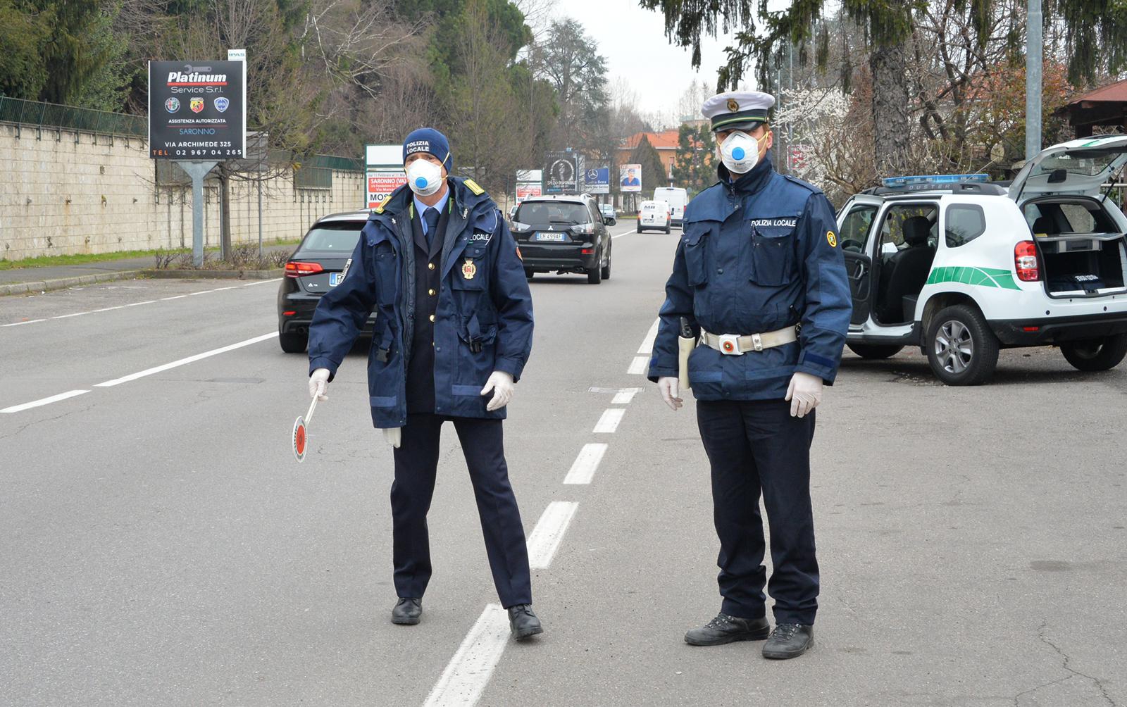 Saronno polizia locale controlli auto coronavirus
