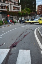 Il luogo del tragico incidente in via Rovereto