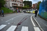 Il luogo del tragico incidente in via Rovereto