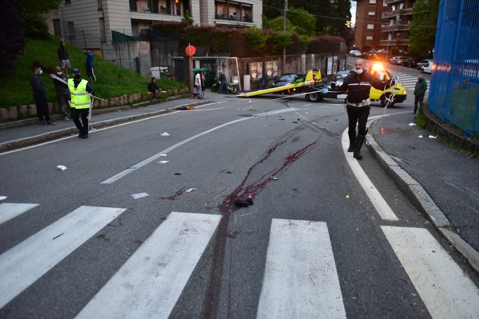 Il luogo del tragico incidente in via Rovereto