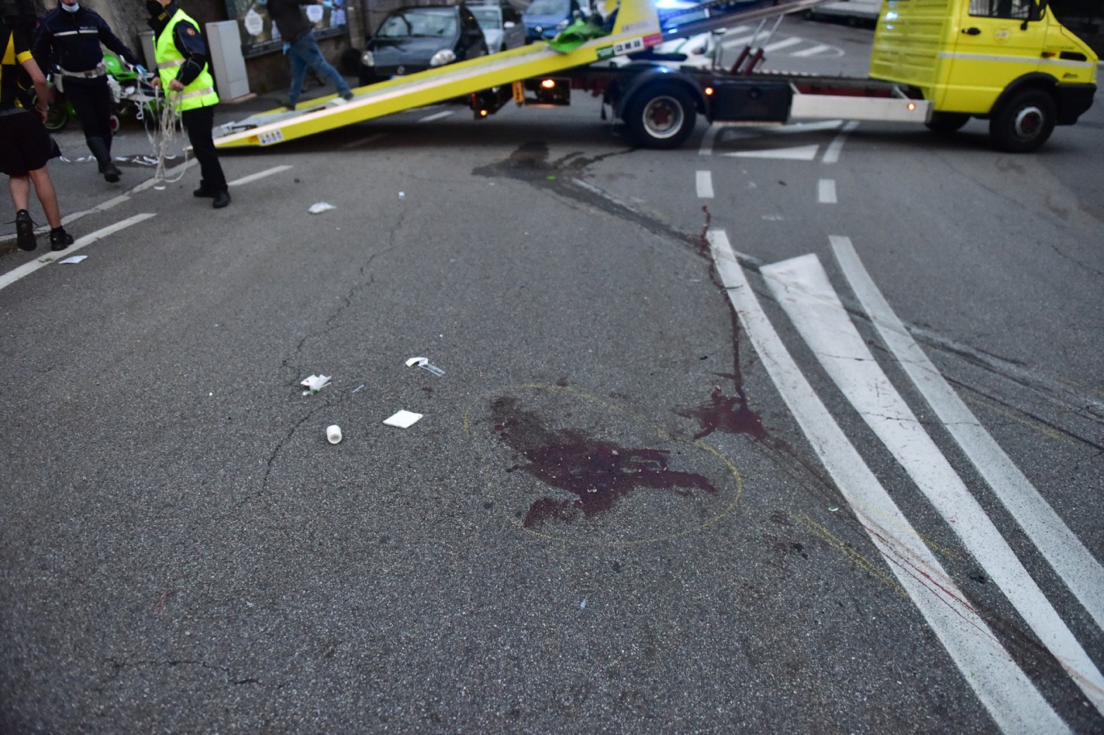 Il luogo del tragico incidente in via Rovereto