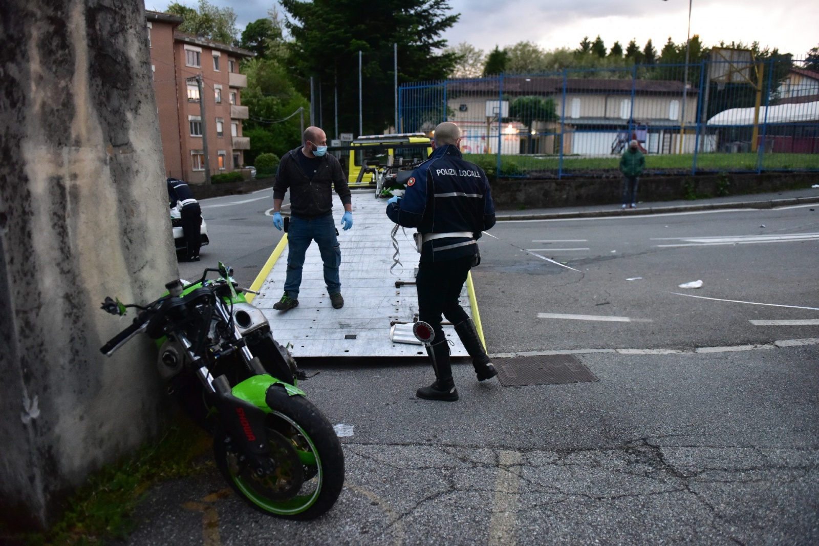 Il luogo del tragico incidente in via Rovereto