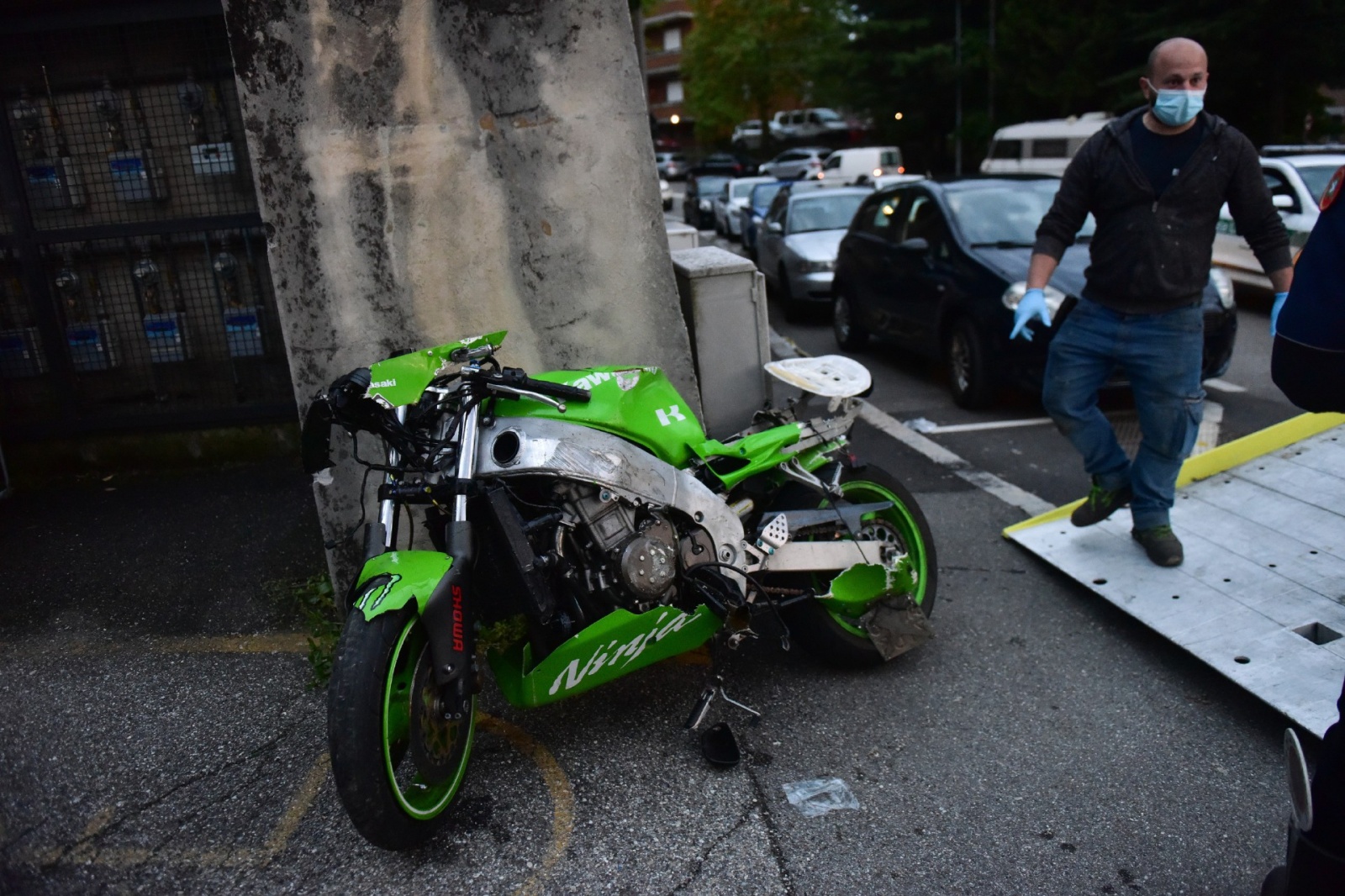 Il luogo del tragico incidente in via Rovereto