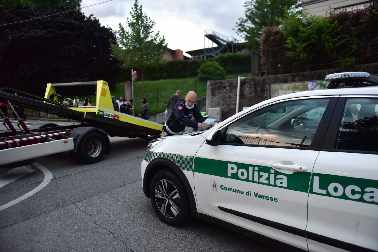 Il luogo del tragico incidente in via Rovereto