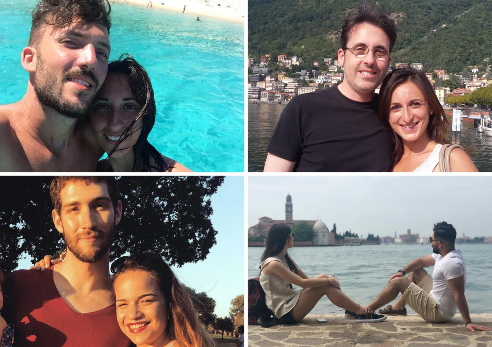 In alto da sinistra: Alessandro Merlo e Silvia Malnati, Angelo Vito Gasparro e Roberta Pistolato. In basso da sinistra: Amit Biran e la moglie Tal Peleg, Serena Cosentino e Shahaisavandi Mohammadrez