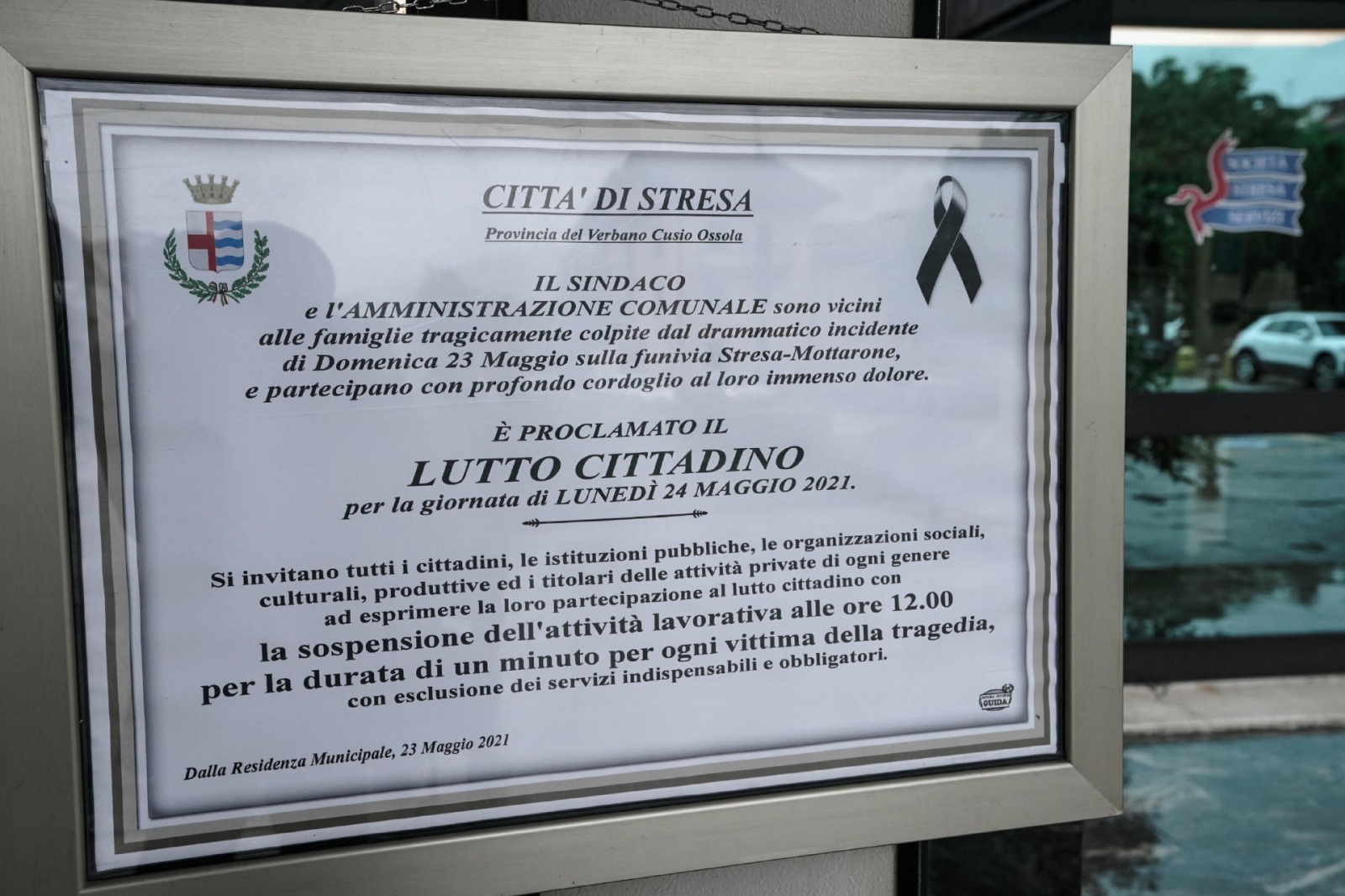 Lutto cittadino a Stresa