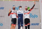 VARESE TRE VALLI VARESINE 2021 CENTENARIO ELLA FOTO PREMIAZIONE PRIMO DE MARCHI SECONDO FORMOLO TERZO POGACAR