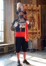 VARESE CHIUSURA CARNEVALE BOSINO 2022 A SALONE ESTENSE NELLA FOTO CONSEGNA CHIAVI CITTA’