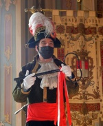 VARESE CHIUSURA CARNEVALE BOSINO 2022 A SALONE ESTENSE NELLA FOTO CONSEGNA CHIAVI CITTA’