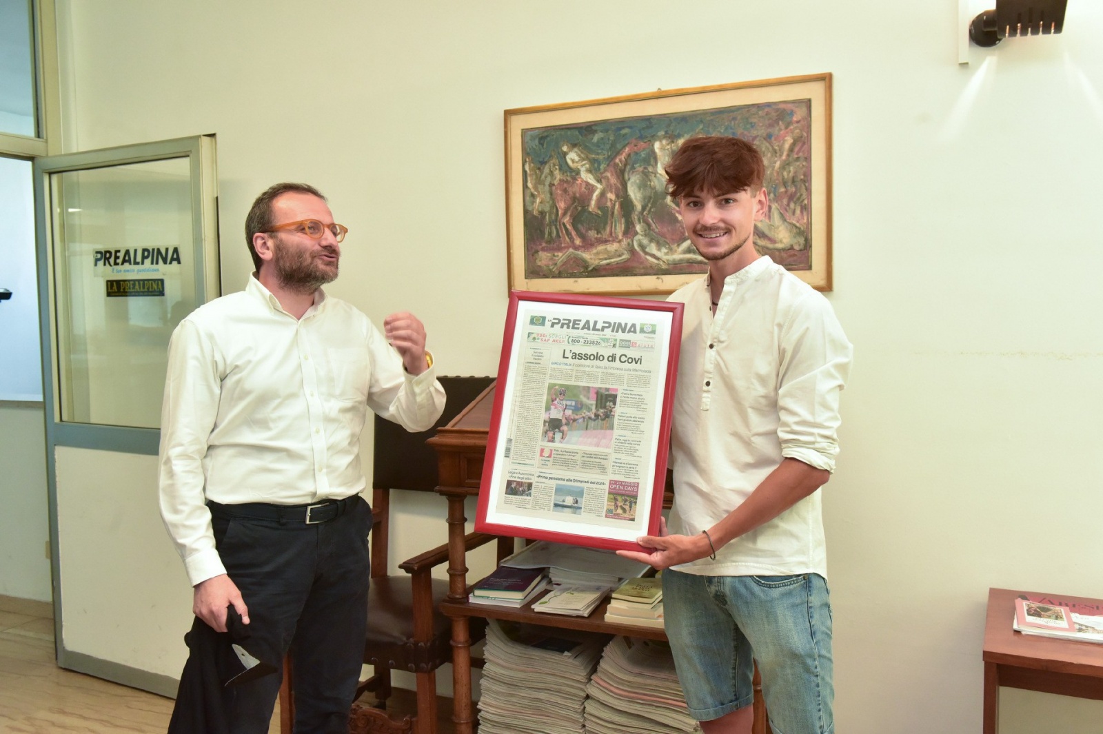 VARESE ALESSANDRO COVI IN VISITA ALLA REDAZIONE DEL QUOTIDIANO LA PREALPINA