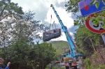 SACRO MONTE SMONTAGGIO CABINE FUNICOLARE PER REVISIONE GENERALE NELLA FOTO SECONDA CABINA