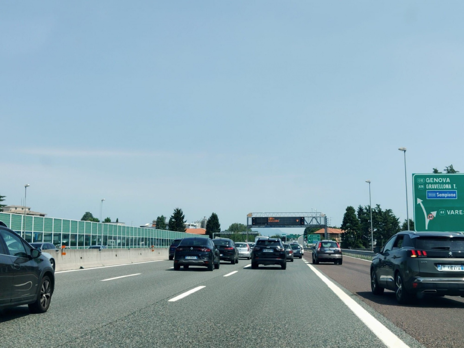 Incidente coda A8 Busto-Gallarate