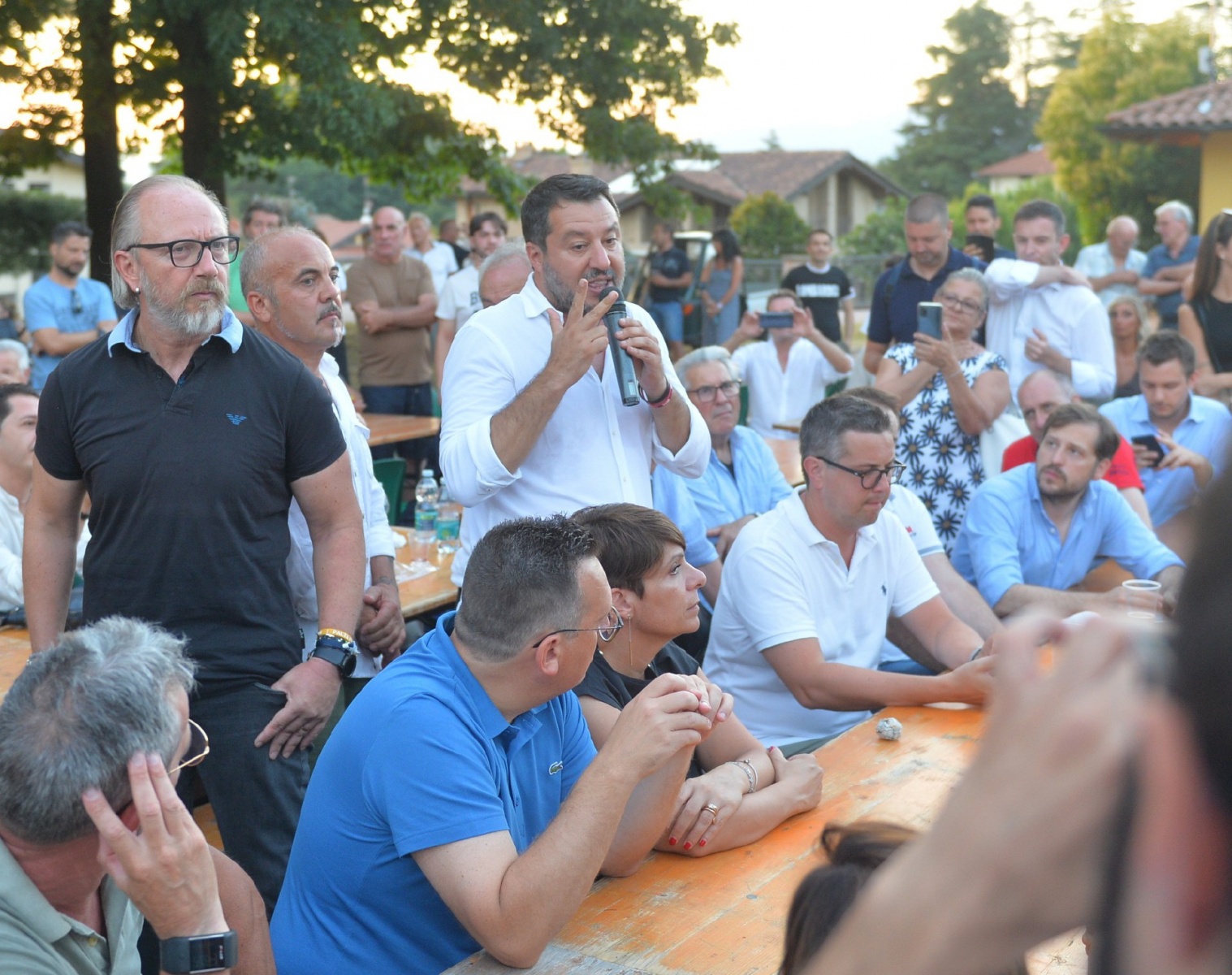 CARONNO VARESINO MATTEO SALVINI INCONTRA I SINDACI LEGHISTI ALLA FESTA DELLA LEGA