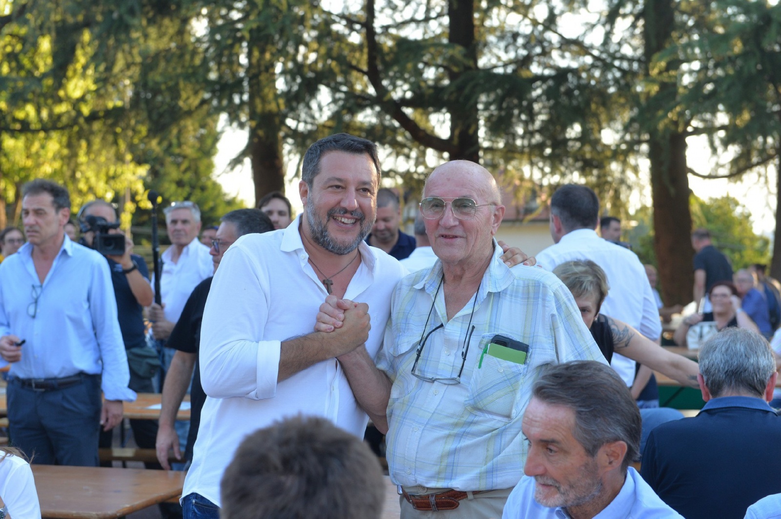 CARONNO VARESINO MATTEO SALVINI INCONTRA I SINDACI LEGHISTI ALLA FESTA DELLA LEGA