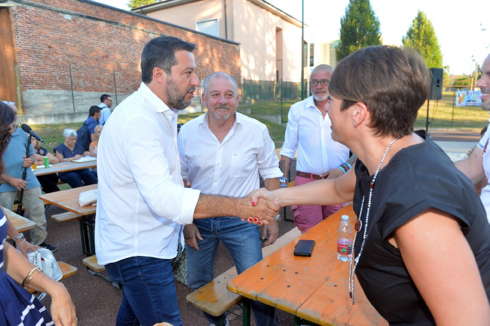 CARONNO VARESINO MATTEO SALVINI INCONTRA I SINDACI LEGHISTI ALLA FESTA DELLA LEGA