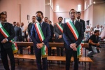 Il sindaco di MIlano, Giuseppe Sala (d), parteciapa al funerale della piccola Diana Pifferi nella chiesa dei santi Pietro e Paolo a San Giuliano Milanese, 29 Luglio 2022.ANSA/MATTEO CORNER