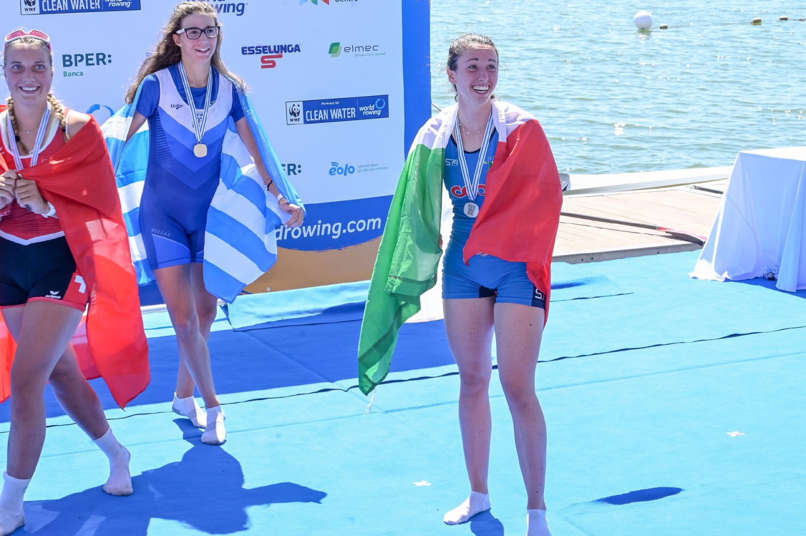 VARESE FINALI A MONDIALI CANOTTAGGIO 2022 UNDER 19 E PREMIAZIONI NELLA FOTO SINGOLO FEMMINILE CON AURORA SPIRITO