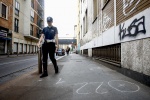 Dodicenne investito e ucciso in bicicletta - la Polizia Locale sul posto in via Bartolini a Milano, 9 agosto 2022.ANSA/MOURAD BALTI TOUATI