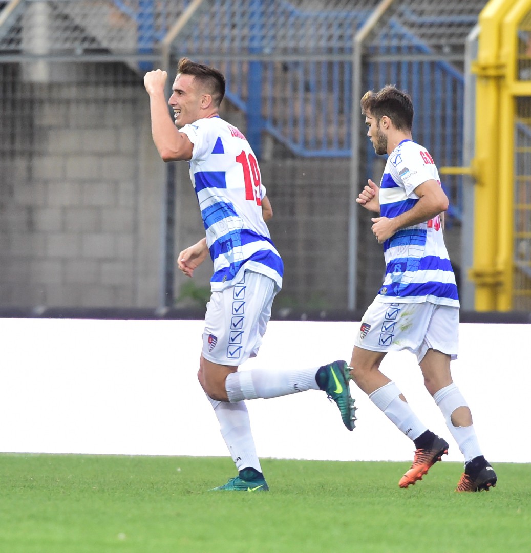 BUSTO ARSIZIO PRO PATRIA ARZIGNANO CALCIO NELLA FOTO ESULTANZA LOMBARDONI
