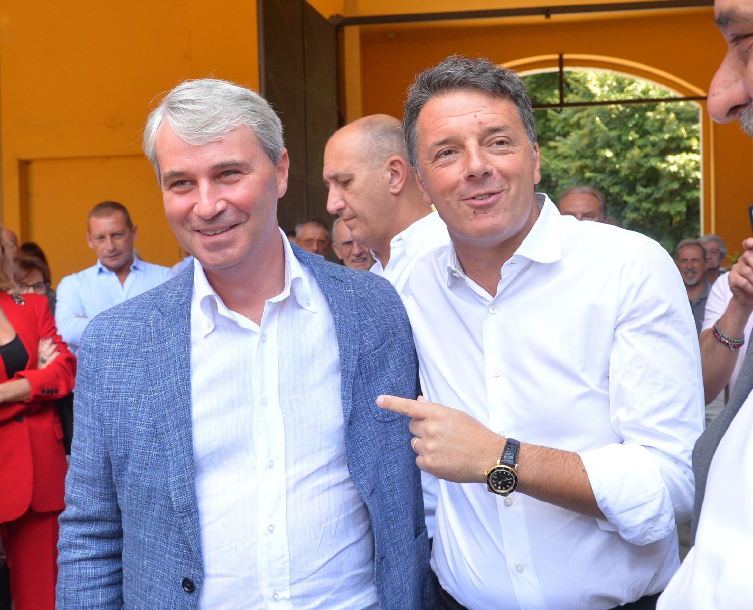 CASTIGLIONE OLONA MATTEO RENZI IN VISITA ALLA NAU OCCHIALI CON MARIACHIARA GADDA, DAVIDE GALIMBERTI, STEFANO MALERBA, GIANPAOLO ERMOLLI