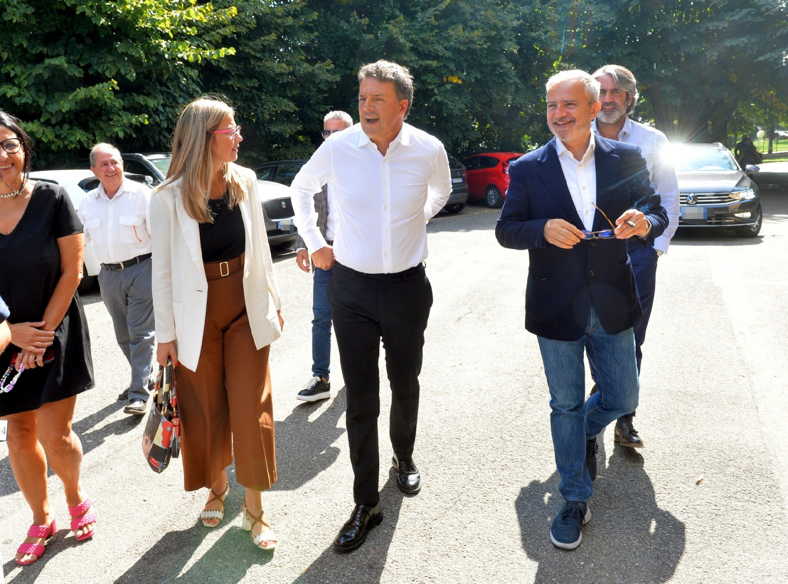 CASTIGLIONE OLONA MATTEO RENZI IN VISITA ALLA NAU OCCHIALI CON MARIACHIARA GADDA, DAVIDE GALIMBERTI, STEFANO MALERBA, GIANPAOLO ERMOLLI