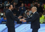 VARESE BASKET OPENJOBMETIS VARESE-TRENTO NELLA FOTO COACH BRASE E COACH MOLIN