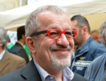 GORNATE OLONA VARESE BOSSI MARONI E GRIMOLDI ALL'INAUGURAZIONE DELLA SEDE LEGA NORD NELLA FOTO MARONI