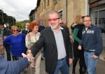 GORNATE OLONA VARESE BOSSI MARONI E GRIMOLDI ALL'INAUGURAZIONE DELLA SEDE LEGA NORD NELLA FOTO MARONI