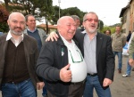 GORNATE OLONA VARESE BOSSI MARONI E GRIMOLDI ALL'INAUGURAZIONE DELLA SEDE LEGA NORD NELLA FOTO FAGIOLI MARONI FAGIOLI FERRARI