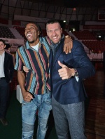 VARESE. FESTA DI NATALE 2022 OPENJOBMETIS PALLACANESTRO VARESE ALL’ENERXENIA ARENA NELLA FOTO JOHNSON E FERRERO