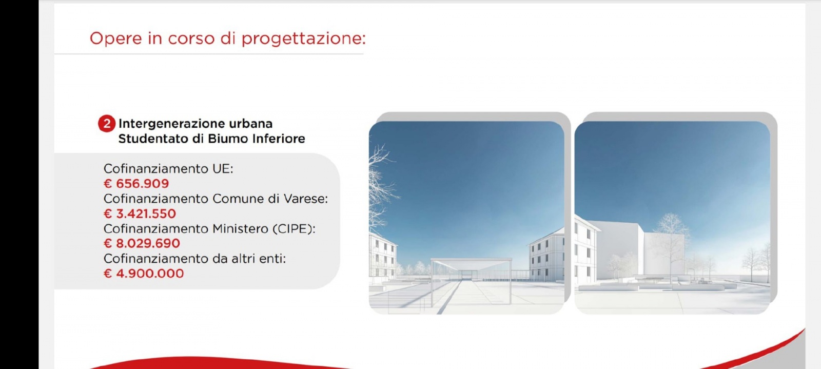 Opere pubbliche Comune di Varese