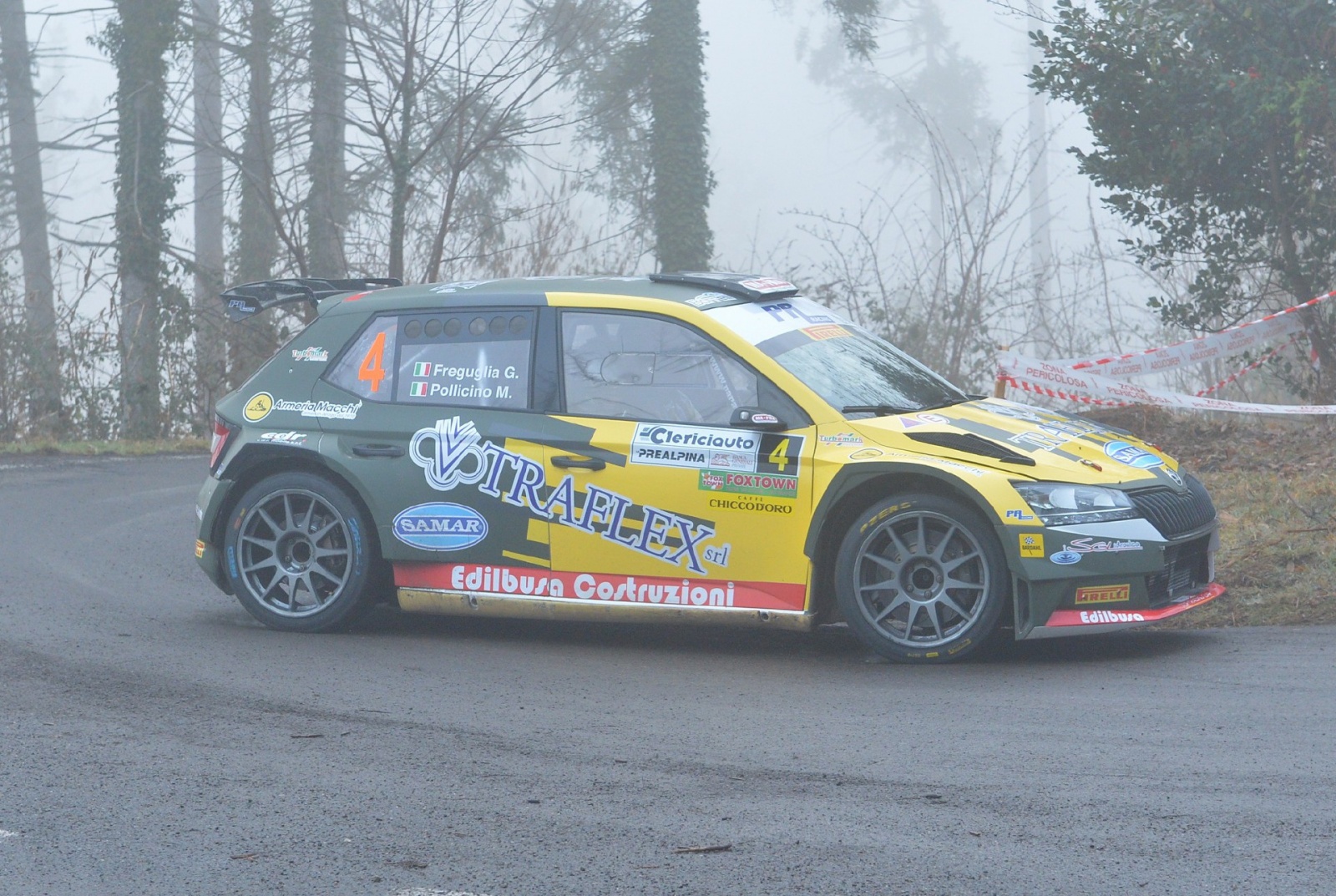 VARESE. PROVA SPECIALE SETTE TERMINI RALLY DEI LAGHI 2023 NELLA FOTO GIUSEPPE FREGUGLIA MARCO POLLICINO