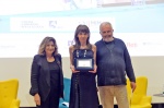 BUSTO ARSIZIO. BAFF 2023. ALCUNI DEI PROTAGONISTI DELLA SERIE “MARE FUORI” OSPITI DELLA SERATA INCONTRANO IL PUBBLICO NELLA FOTO LAURA DELLI COLLI, PRESIDENTE SINDACATO NAZIONALE GIORNALIASTI CINEMATOGRAFICI ITALIANI, CONSEGNA IL PREMIO LELLO BERSANI A AN