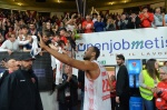 VARESE. BASKET LBA. OPENJOBMETIS VARESE-HAPPY CASA BRINDISI NELLA FOTO FINALE ESULTANZA BROWN