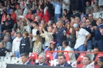 VARESE. BASKET LBA. OPENJOBMETIS VARESE-HAPPY CASA BRINDISI NELLA FOTO TIFOSI E MASTINI ESULTANTI