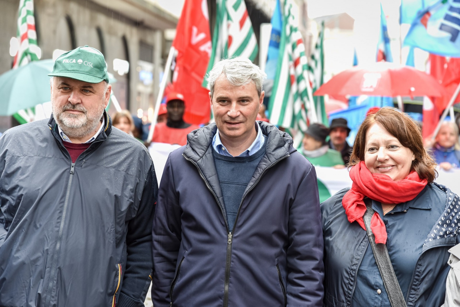 VARESE MANIFESTAZIONE PRIMO MAGGIO NELLA FOTO STEFANIA FILETTI, GALIMBERTI DAVIDE, MAGON