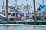 SESTO CALENDE. OPERAZIONE RECUPERO BARCA AFFONDATA IN LOCALITAÕ LISANZA NELLA FOTO SOPRALLUOGO PROCURATORE NOCERINO, COLONNELLO PIASENTIN E CAPITANO CONVERTINO