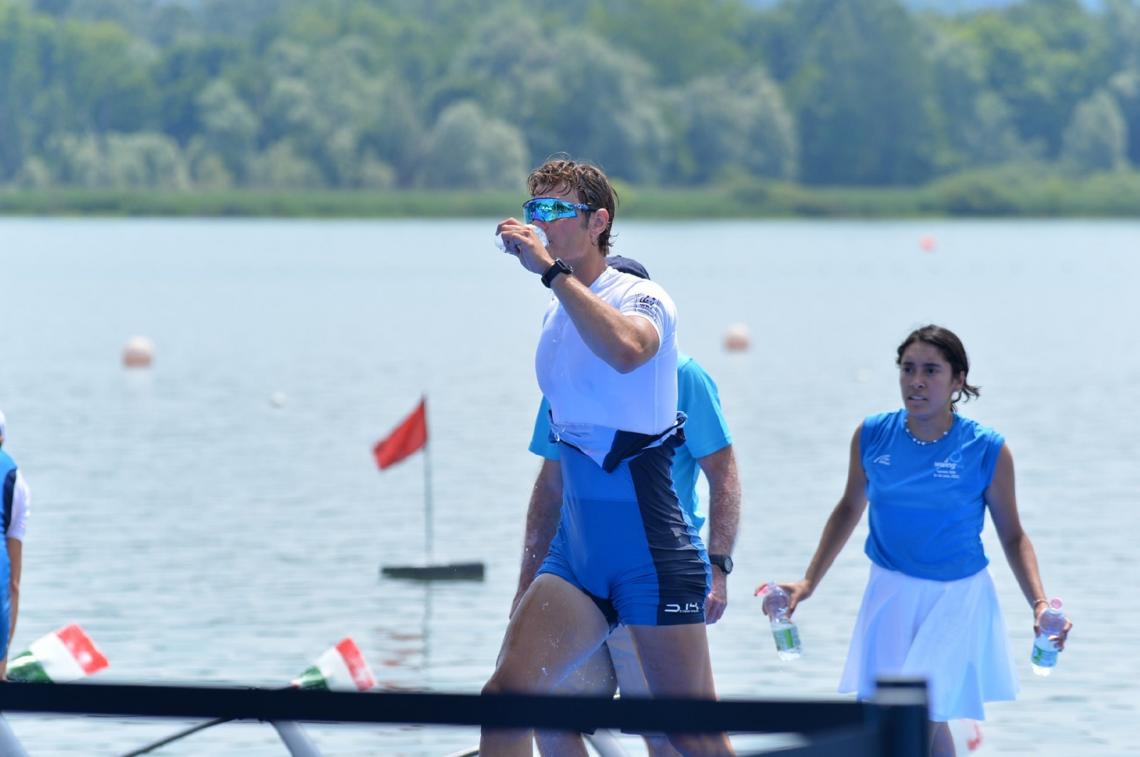 VARESE. SECONDA TAPPA COPPA DEL MONDO CANOTTAGGIO SENIOR 2023, SCHIRANNA. FINALI E PREMIAZIONI NELLA FOTO QUATTRO DI COPPIA MASCHILE NICOLOÕ CARUCCI MEDAGLIA DÕARGENTO