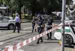 La Polizia locale sul luogo dell'incidente mortale per i rilievi, Milano, 22 giugno 2023. È deceduta in ospedale la donna di 60 anni che questa questa mattina, a Milano, è stata travolta da una betoniera mentre si trovava in bicicletta. Dai primi rilievi 