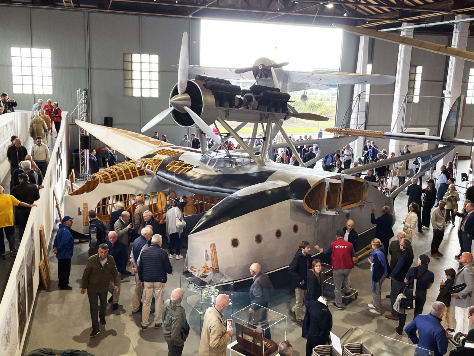MALPENSA INAUGURAZIONE DELLA RICOSTRUZIONE AEREO S55 SIAI MARCHETTI DI ITALO BALBO A VOLANDIA
