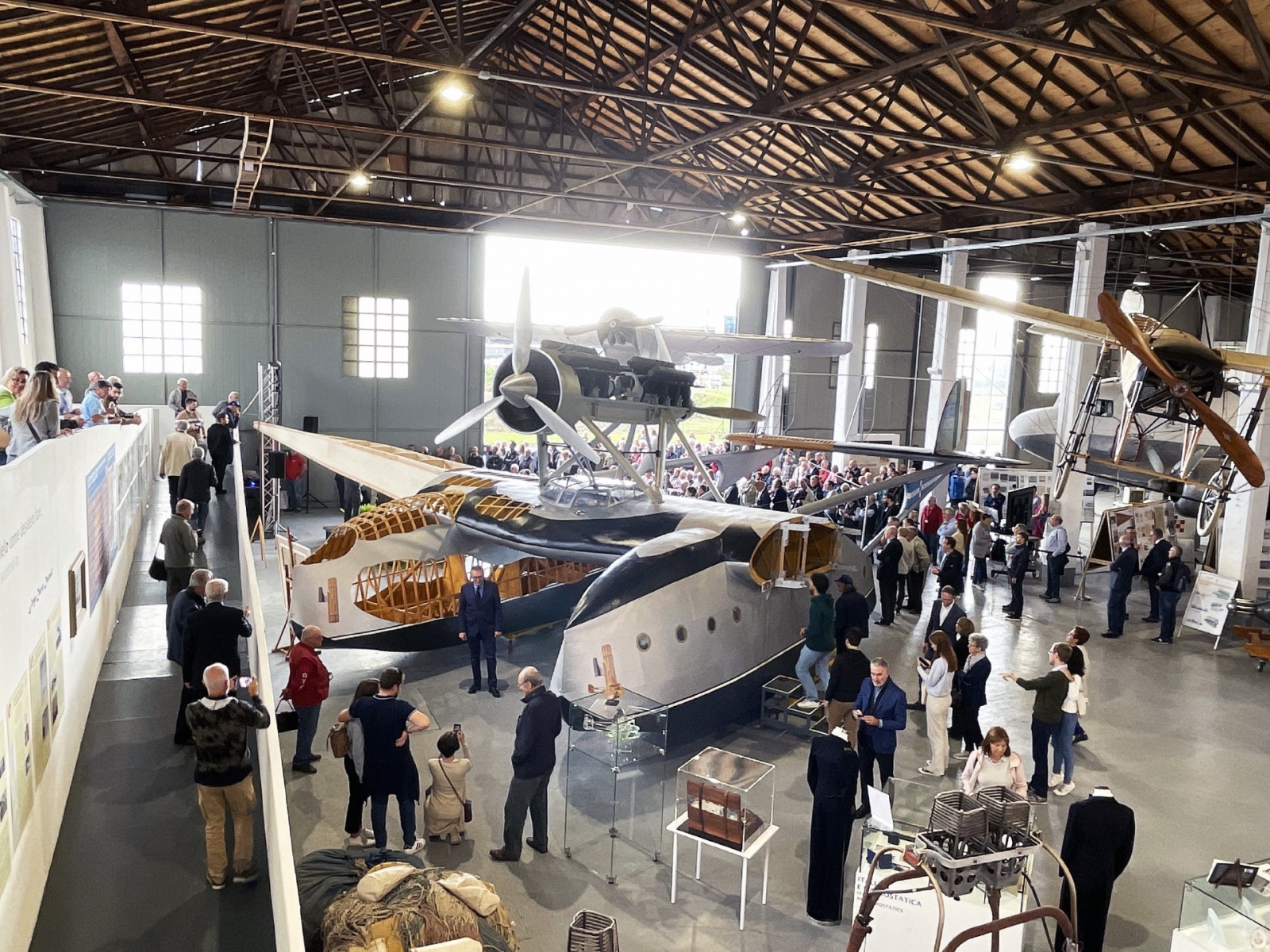 MALPENSA INAUGURAZIONE DELLA RICOSTRUZIONE AEREO S55 SIAI MARCHETTI DI ITALO BALBO A VOLANDIA