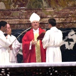 CITTA' DEL VATICANO. MONS GIUDICI MENTRE CELEBRA LA MESSA IN BASILICA DI S.PIETRO