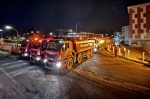 VARESE. COLLAUDO STATICO, PROVA DI CARICO, NUOVO PONTE LARGO FLAIANO CON 12 CAMION NELLA NOTTE TRA IL 29 E IL 30 GENNAIO NELLA FOTO