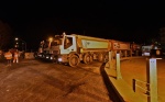 VARESE. COLLAUDO STATICO, PROVA DI CARICO, NUOVO PONTE LARGO FLAIANO CON 12 CAMION NELLA NOTTE TRA IL 29 E IL 30 GENNAIO NELLA FOTO